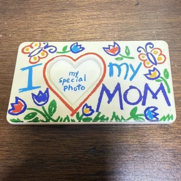 I Love ❤️ My Mommy Frame Refrigerator Magnet Hand Drawing Sketch Style 80s VTG - Picture 2 of 6